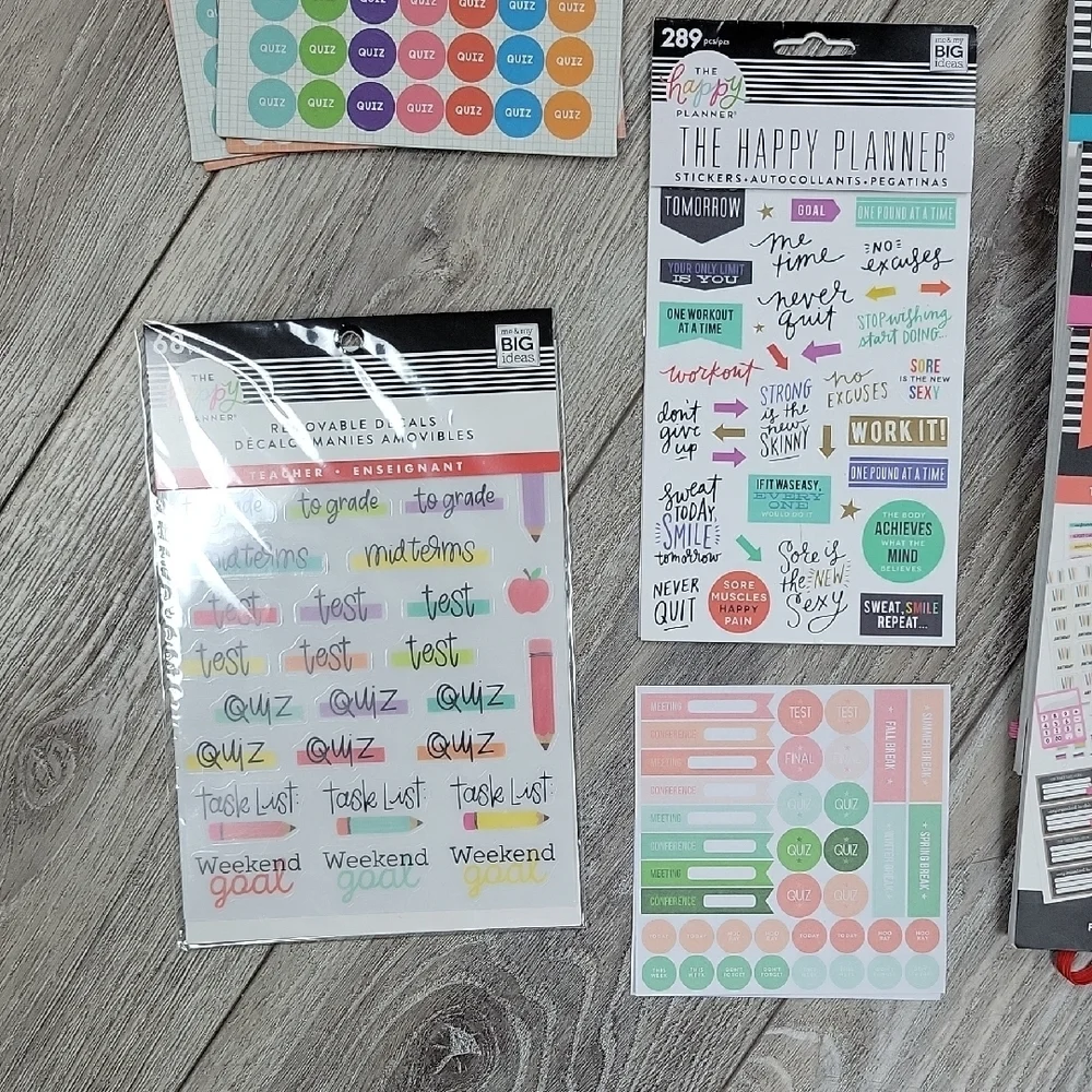 Disney and Happy Planner Sticker And Grading/Notebook Paper Bundle
